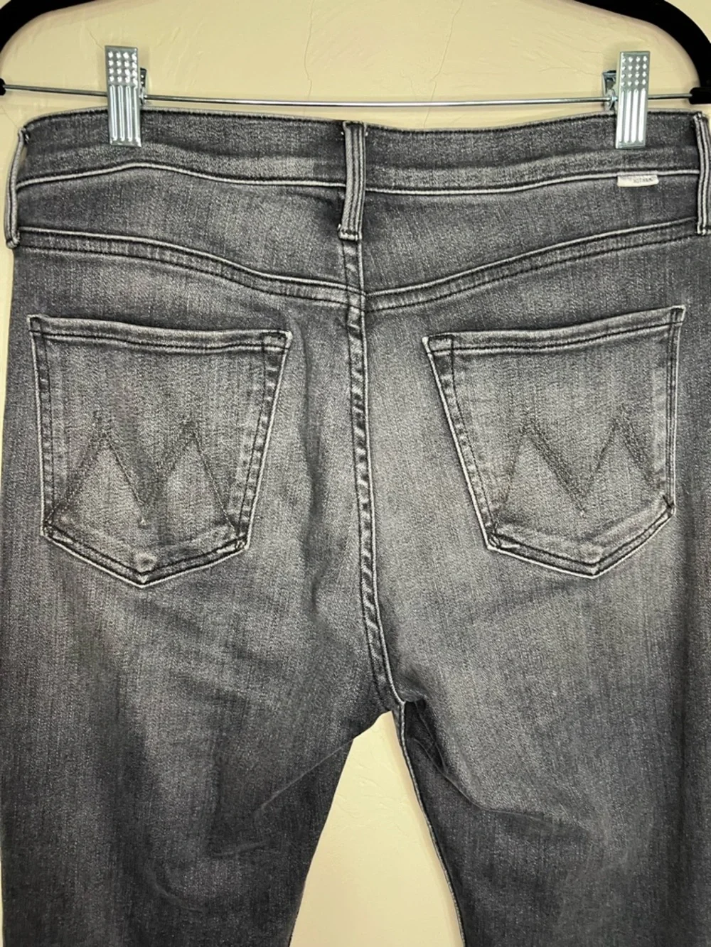 MOTHER Straight Leg Jeans in Washed Black